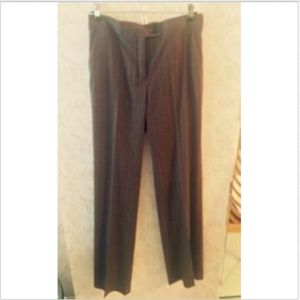 Etro Brown Pinstripe Dress Wool Pants SZ 6